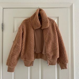 Victoria secret brown fleece jacket small